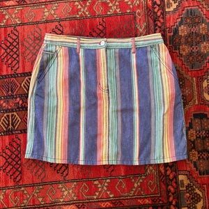 Vintage Tommy Hilfiger Tommy Jeans Multicolor Striped Denim Mini Skirt